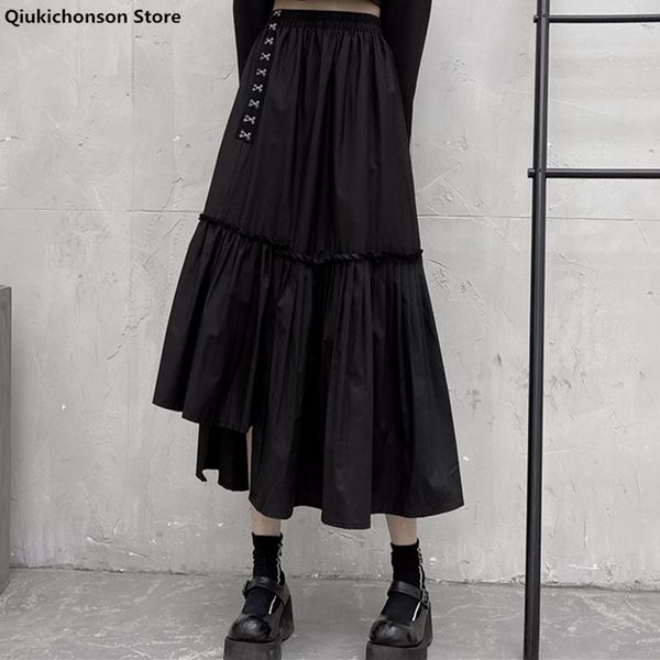 skirts qiukichonson long womens pleated skirt goth lolita summer high waisted asymmetrical black ruched ruffle rok
skirts qiukichonson long womens pleated skirt goth lolita summer high waisted asymmetrical black ruched ruffle rok