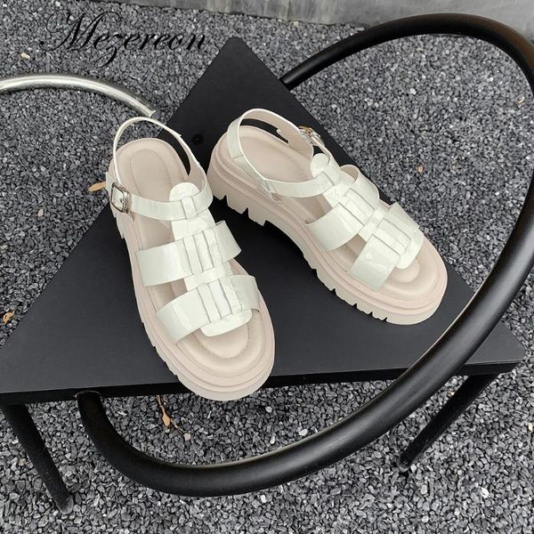sandals mezereon shoes women buckle genuine leather flat rome round toe platform ladies summer causal beige, Black
sandals mezereon shoes women buckle genuine leather flat rome round toe platform ladies summer causal beige, Black