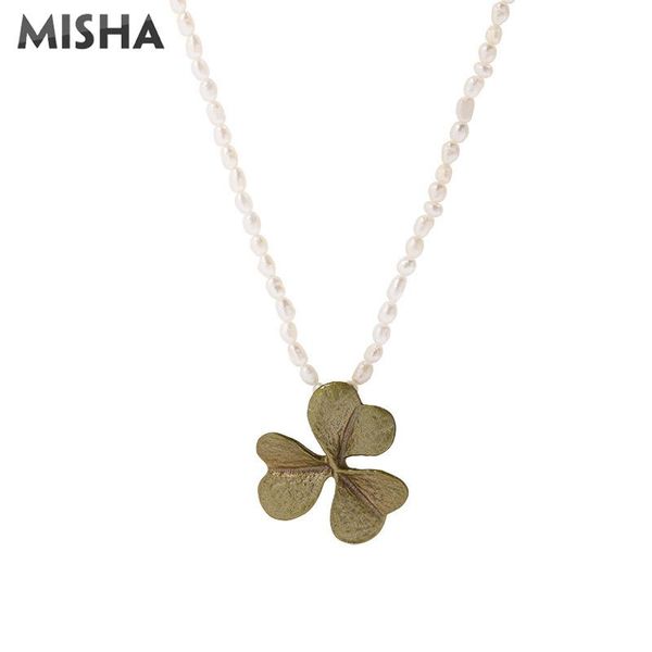 chains misha trendy necklace for women natural pearl lucky clover wedding luxury birthday gifts 2279, Silver
chains misha trendy necklace for women natural pearl lucky clover wedding luxury birthday gifts 2279, Silver