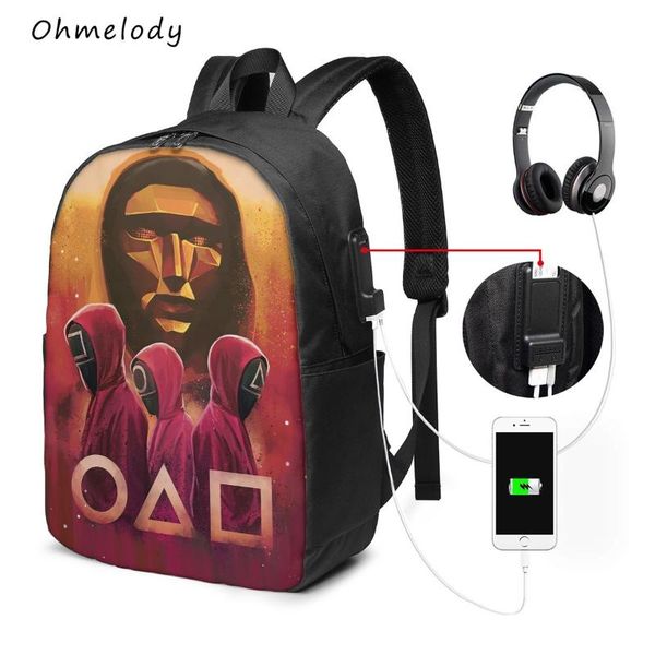 backpack squid game casual backpacks 17in lapbags travelling college middle school bookbag with usb port
backpack squid game casual backpacks 17in lapbags travelling college middle school bookbag with usb port