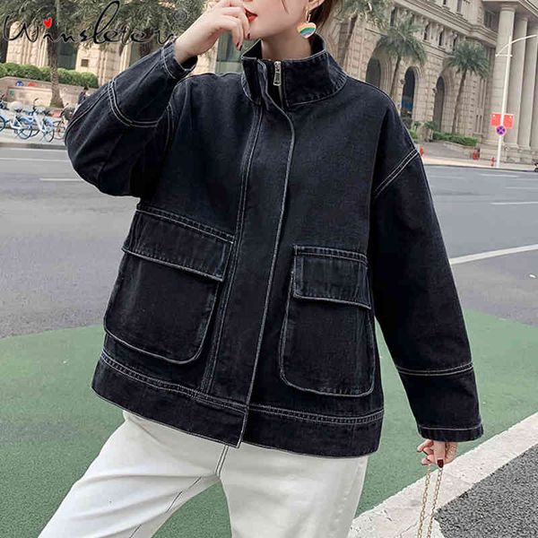 women's jackets autumn winter clothes loose denim jacket fashion streetwear pockets women coat lady cowboy outerwear plus size black c, Black;brown
women's jackets autumn winter clothes loose denim jacket fashion streetwear pockets women coat lady cowboy outerwear plus size black c, Black;brown