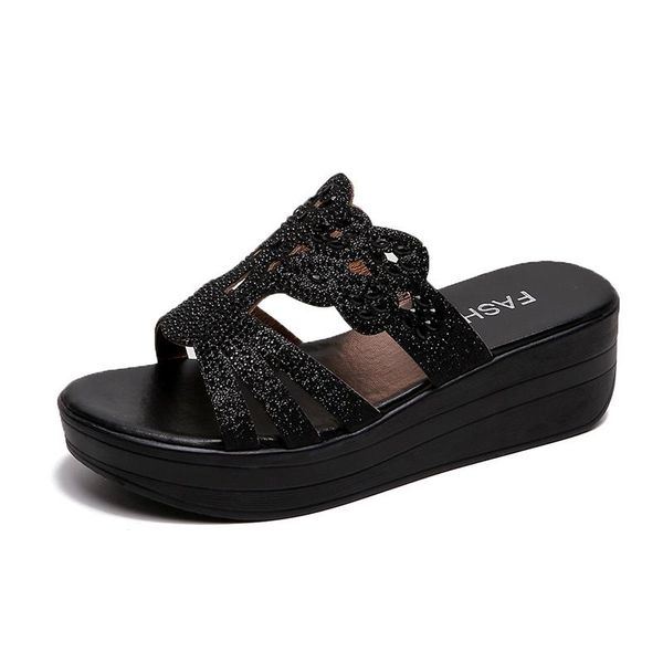 sandals rhinestone slippers women outdoor beach woman high heels open toe wedge summer platform, Black
sandals rhinestone slippers women outdoor beach woman high heels open toe wedge summer platform, Black