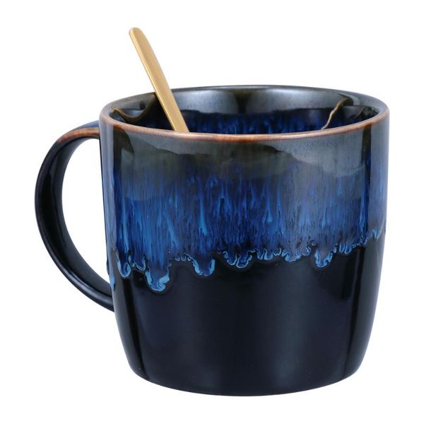 running shorts 2pcs retro style mug cup home tea coffee water container with spoon, Black;blue
running shorts 2pcs retro style mug cup home tea coffee water container with spoon, Black;blue