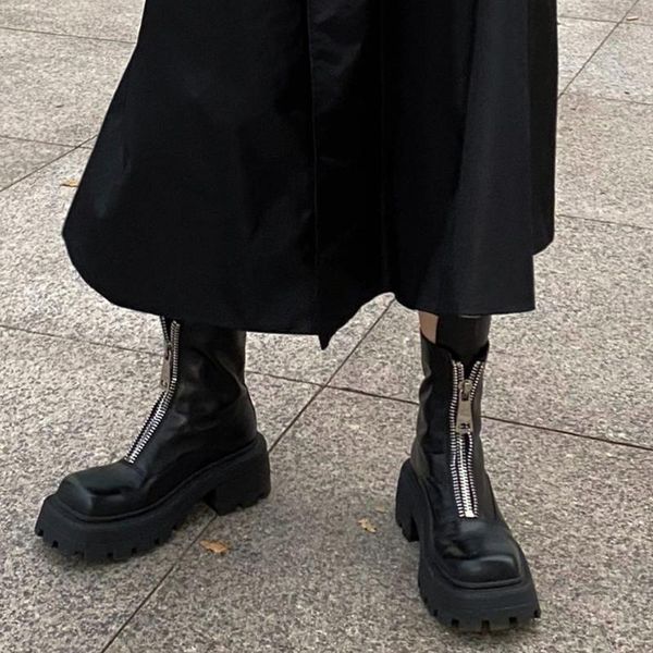 boots ankle for women chunky platform pu leather double zipper shoes punk motorcycle botas femininas, Black
boots ankle for women chunky platform pu leather double zipper shoes punk motorcycle botas femininas, Black