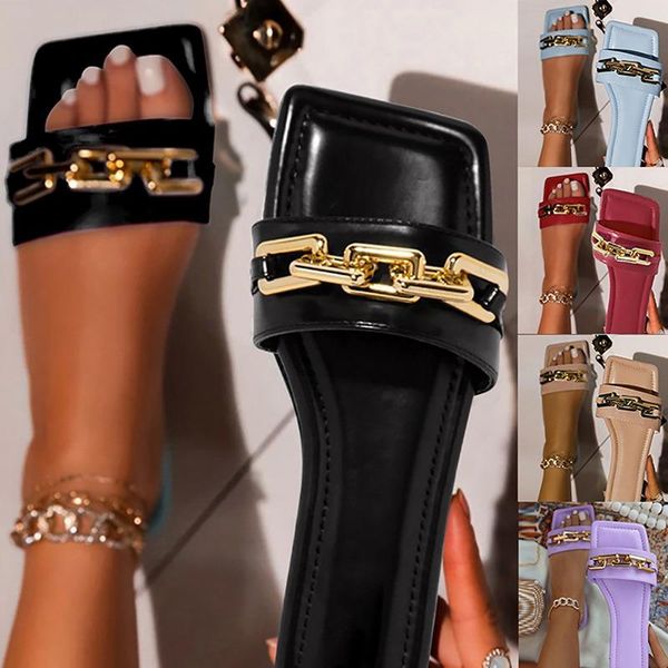slippers 2021 summer women's transparent chain luxury square head flat heel female fashion outdoor beach women slides sandals, Black
slippers 2021 summer women's transparent chain luxury square head flat heel female fashion outdoor beach women slides sandals, Black
