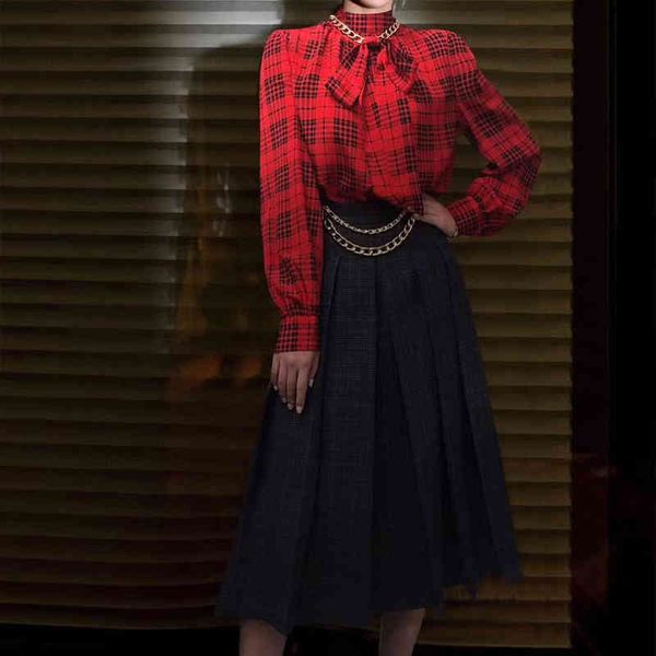 spring printing single plaid bow chain shirt sleeve large sheath stocking skirt of quality parts, Black
spring printing single plaid bow chain shirt sleeve large sheath stocking skirt of quality parts, Black