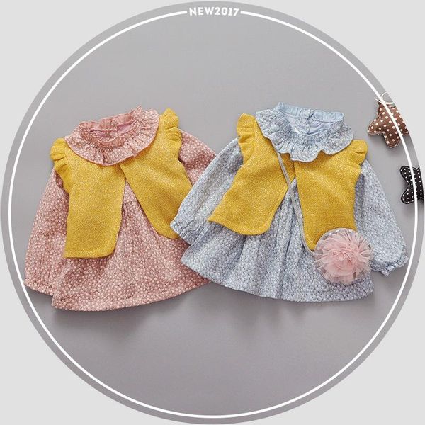 autumn baby girls floral print long sleeve ruffles o neck kids infant cute dress with waistcoat vestido infantil girl's dresses, Red;yellow
autumn baby girls floral print long sleeve ruffles o neck kids infant cute dress with waistcoat vestido infantil girl's dresses, Red;yellow