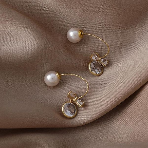 dangle & chandelier 2021 trendy female jewelry personality simple rhinestones round bow imitation pearl earrings fashion women's access, Silver
dangle & chandelier 2021 trendy female jewelry personality simple rhinestones round bow imitation pearl earrings fashion women's access, Silver