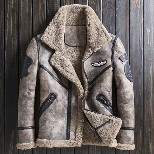 men's leather & faux warm thick natural sheep shearling coat male winter 2021 casual genuine sheepskin jacket men jaqueta masculina gxy, Black
men's leather & faux warm thick natural sheep shearling coat male winter 2021 casual genuine sheepskin jacket men jaqueta masculina gxy, Black