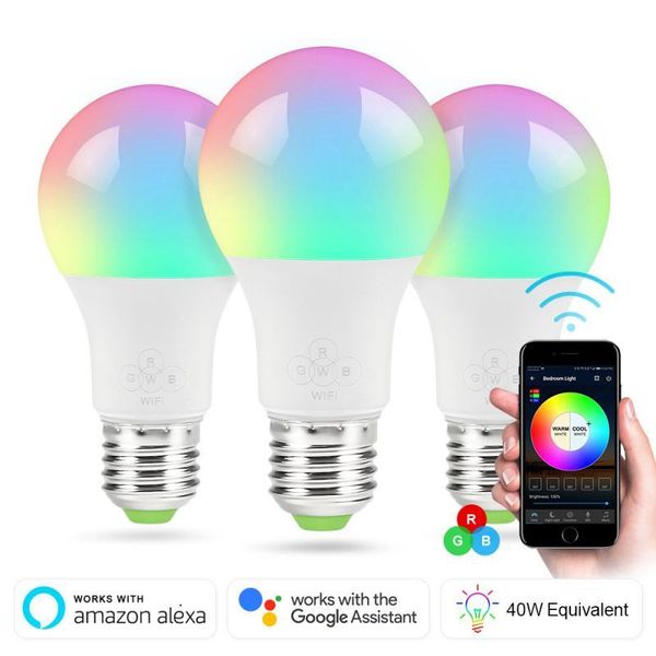 bulbs dimmable wifi smart light bulb wake-up lights rgb led 4.5w e27 voice control with alexa and google assist
bulbs dimmable wifi smart light bulb wake-up lights rgb led 4.5w e27 voice control with alexa and google assist