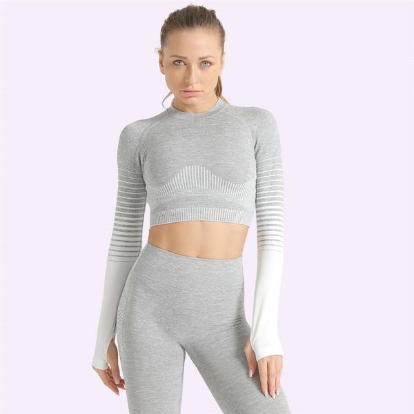 yoga set seamless women sport suit long sleeve crop workout high waist leggings gym clothing fitness for women's sportswear outfits, White;red
yoga set seamless women sport suit long sleeve crop workout high waist leggings gym clothing fitness for women's sportswear outfits, White;red