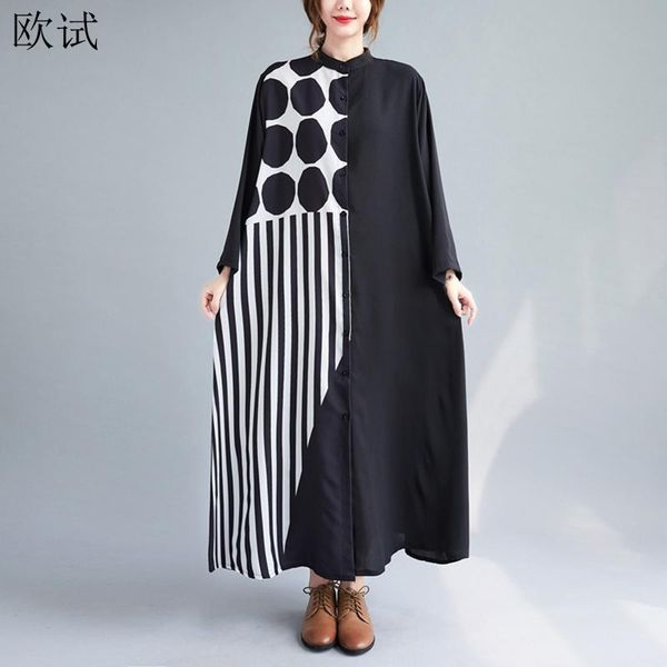 casual dresses summer spring women long sleeve patchwork dot stripped shirt dress woman clothing ladies 2021, Black;gray
casual dresses summer spring women long sleeve patchwork dot stripped shirt dress woman clothing ladies 2021, Black;gray