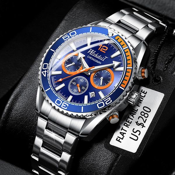 wristwatches 2021 fashion diving watch men's blue stainless steel waterproof leisure sports quartz, Slivery;brown
wristwatches 2021 fashion diving watch men's blue stainless steel waterproof leisure sports quartz, Slivery;brown