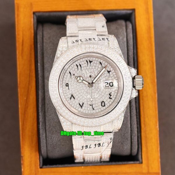 16 styles luxury watches rrf 40mm sub iced out full diamond automatic mens watch pavé diamonds arabic dial 904l steel bracelet ladies gents, Slivery;brown
16 styles luxury watches rrf 40mm sub iced out full diamond automatic mens watch pavé diamonds arabic dial 904l steel bracelet ladies gents, Slivery;brown