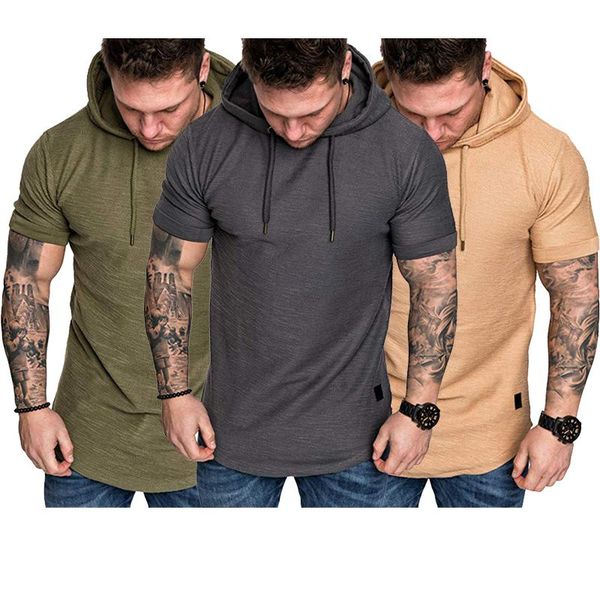 men's hooded sweatshirt short sleeve casual solid color fashion slim fit punk clothes hoodies & sweatshirts, Black
men's hooded sweatshirt short sleeve casual solid color fashion slim fit punk clothes hoodies & sweatshirts, Black