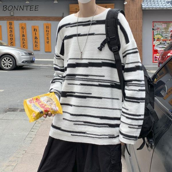 men's sweaters pullovers men long sleeve striped loose round neck autumn fashion jumpers harajuku vintage knitted high street males bf, White;black
men's sweaters pullovers men long sleeve striped loose round neck autumn fashion jumpers harajuku vintage knitted high street males bf, White;black