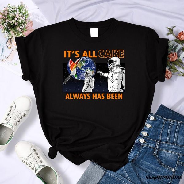 women's t-shirt it's all cake always has been astronaut womens t shirts creativity tshirt summer brand clothes casual comfortable, White
women's t-shirt it's all cake always has been astronaut womens t shirts creativity tshirt summer brand clothes casual comfortable, White