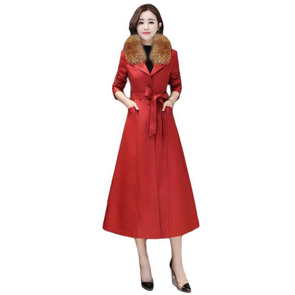 women's leather & faux coat women red black detachable fur collar add cotton thick long slim 2021 winter fashion jacket cx1363
women's leather & faux coat women red black detachable fur collar add cotton thick long slim 2021 winter fashion jacket cx1363