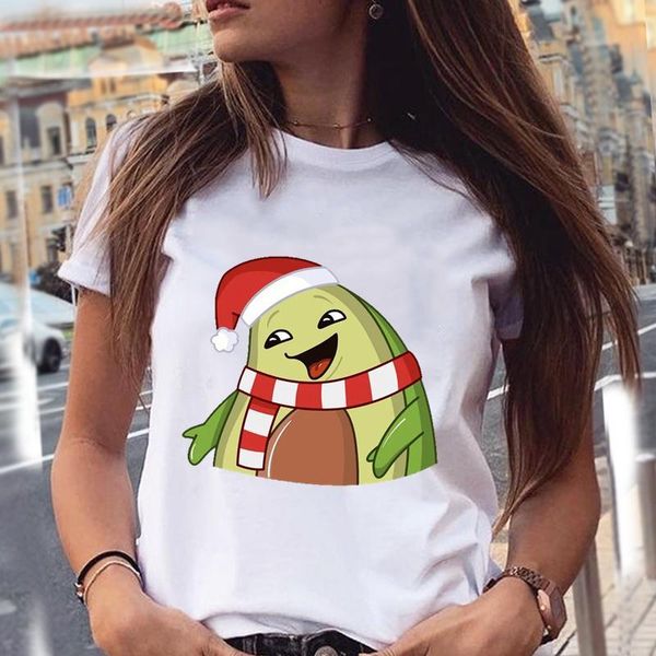 women's t-shirt merry christmas avocado 90s trend style holiday year printed tee clothes tshirt women female cartoon graphic, White
women's t-shirt merry christmas avocado 90s trend style holiday year printed tee clothes tshirt women female cartoon graphic, White