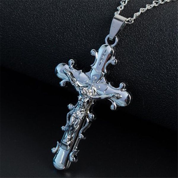 creative jesus stainless steel necklace for men cross pendant accessories male gothic jewelry necklaces, Silver
creative jesus stainless steel necklace for men cross pendant accessories male gothic jewelry necklaces, Silver