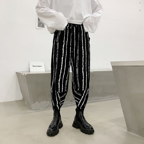 pants fashionable the black and white striped hair stylist knickerbockers high street trend men's imitation linen casual dark harem
pants fashionable the black and white striped hair stylist knickerbockers high street trend men's imitation linen casual dark harem