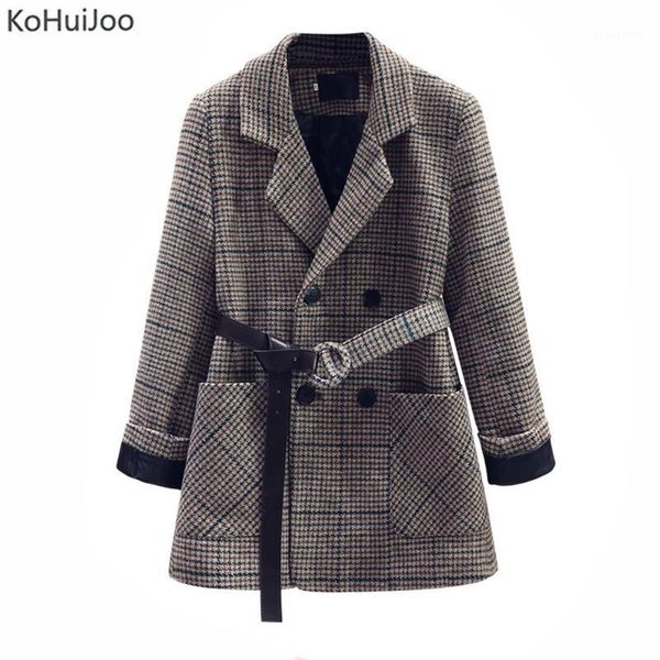 women's suits & blazers kohuijoo winter women wool korean loose vintage cotton plaid doule breasted casual thick padded overcoat, White;black
women's suits & blazers kohuijoo winter women wool korean loose vintage cotton plaid doule breasted casual thick padded overcoat, White;black