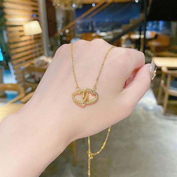 pendant necklaces exquisite fashion double love heart zircon necklace for women crystal choker clavicle chain luxury jewelry gifts girls, Silver
pendant necklaces exquisite fashion double love heart zircon necklace for women crystal choker clavicle chain luxury jewelry gifts girls, Silver