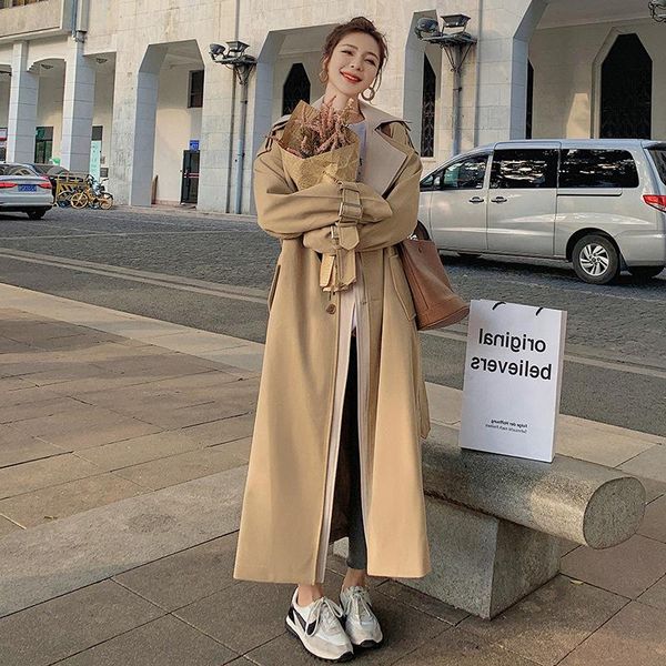 women's trench coats superaen 2021 windbreaker long korean style coat spring and autumn wild women khaki, Tan;black
women's trench coats superaen 2021 windbreaker long korean style coat spring and autumn wild women khaki, Tan;black