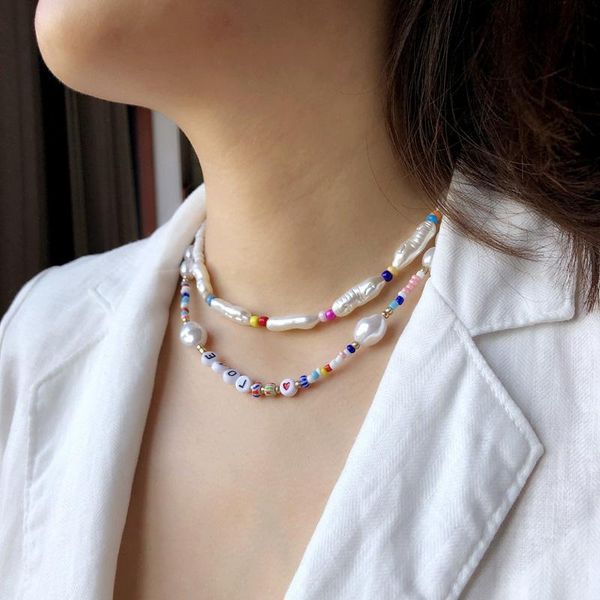 chokers boho fashion irregular pearl colorful polymer clay choker necklaces for women elegant clavicle necklace handmade jewelry gift, Golden;silver
chokers boho fashion irregular pearl colorful polymer clay choker necklaces for women elegant clavicle necklace handmade jewelry gift, Golden;silver