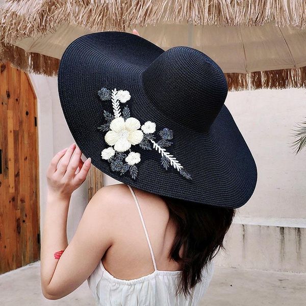 wide brim hats adugi sun hat summer anti-burrow increase along the beach outdoor lady style three-dimensional flower shade straw h, Blue;gray
wide brim hats adugi sun hat summer anti-burrow increase along the beach outdoor lady style three-dimensional flower shade straw h, Blue;gray