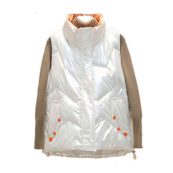 waistcoat women's 2021 winter korean version thickened shoulder wash bright face stand collar cotton coat, Black;white
waistcoat women's 2021 winter korean version thickened shoulder wash bright face stand collar cotton coat, Black;white