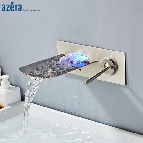 modern led waterfall basin faucet bathroom brushed nickel brass mixer tap wall mounted single handle at333bn sink faucets
modern led waterfall basin faucet bathroom brushed nickel brass mixer tap wall mounted single handle at333bn sink faucets