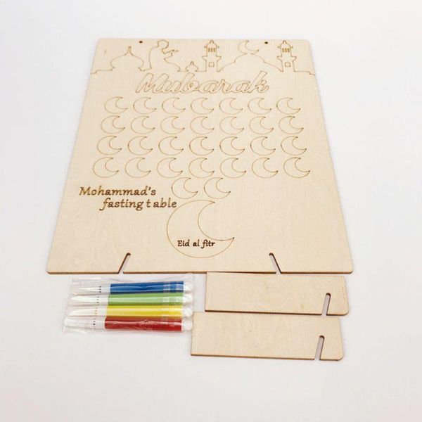 party decoration 2021 wooden ramadan countdown calendar diy graffiti eid mubarak with pens
party decoration 2021 wooden ramadan countdown calendar diy graffiti eid mubarak with pens