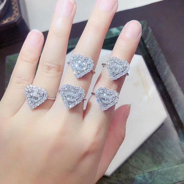 fashion heart full inlay shiny crystal zircon exquisite ring for women wedding engagement rings, Slivery;golden 
fashion heart full inlay shiny crystal zircon exquisite ring for women wedding engagement rings, Slivery;golden