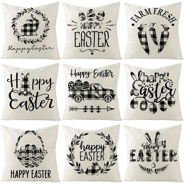 cushion/decorative pillow easter pillowcase custom black and white plaid linen office sofa cushion 45*45cm
cushion/decorative pillow easter pillowcase custom black and white plaid linen office sofa cushion 45*45cm