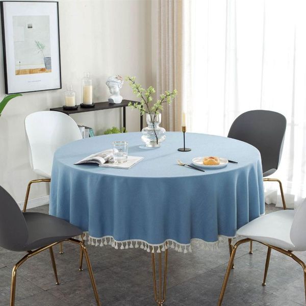 table cloth nordic style blue round tablecloth cotton linen fringed lace hem home garden small dining cover for wedding
table cloth nordic style blue round tablecloth cotton linen fringed lace hem home garden small dining cover for wedding