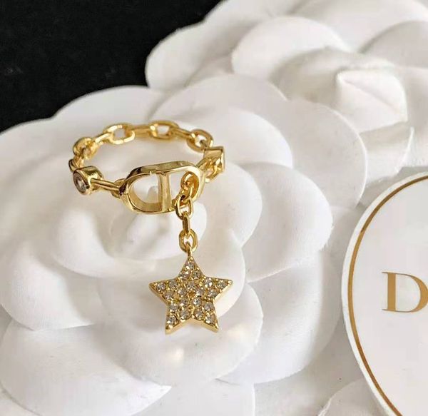 family new style daughter star women's net red same chain hollow diamond ring, Silver
family new style daughter star women's net red same chain hollow diamond ring, Silver