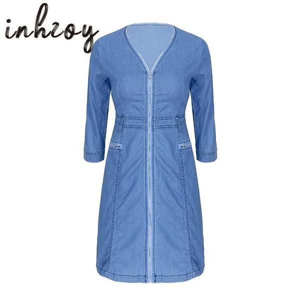casual dresses women v neck denim dress fashion club party high street spring summer ladies three quarter sleeve zipper mini vestidos, Black;gray
casual dresses women v neck denim dress fashion club party high street spring summer ladies three quarter sleeve zipper mini vestidos, Black;gray