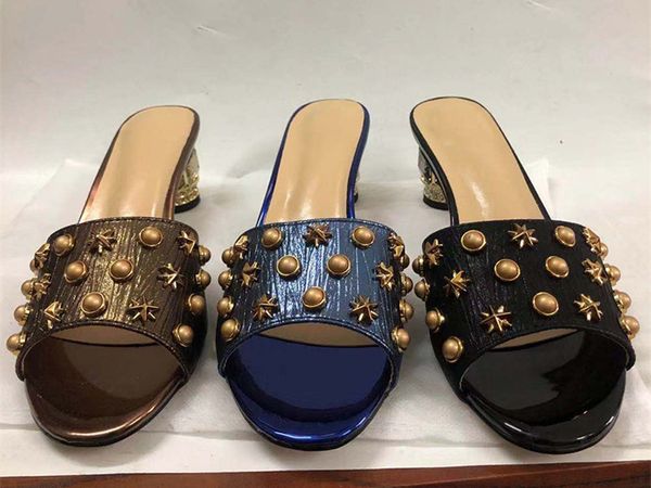 slippers summer shoes women luxury crystal heel open toe mules studed slipes klhd, Black
slippers summer shoes women luxury crystal heel open toe mules studed slipes klhd, Black