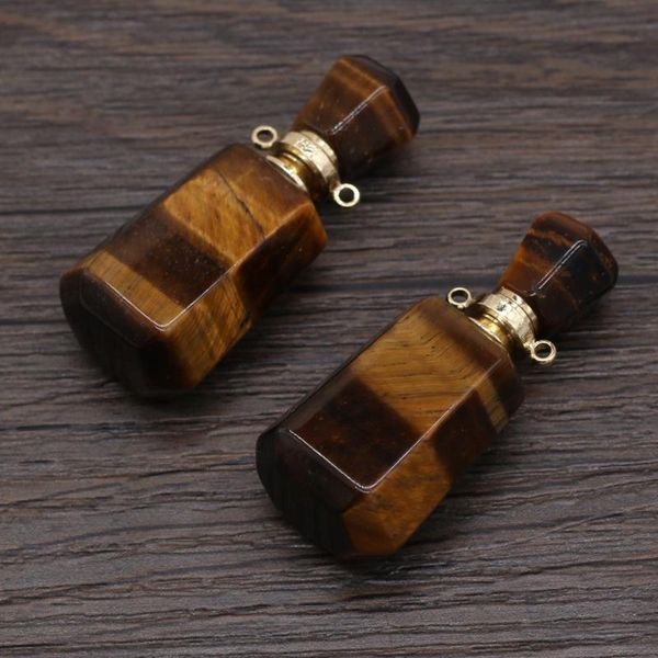 charms natural semi-precious tiger eye stone perfume bottle pendant essential oil vial for jewelry making necklace accessories, Bronze;silver
charms natural semi-precious tiger eye stone perfume bottle pendant essential oil vial for jewelry making necklace accessories, Bronze;silver