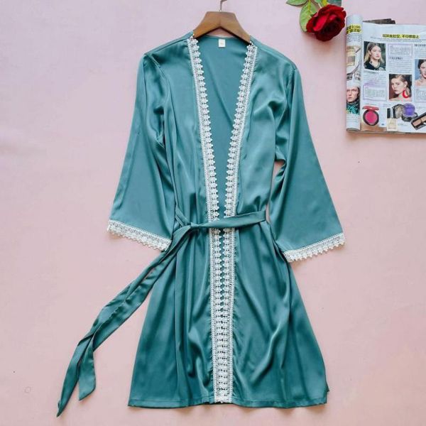 women's sleepwear spring summer women robe kimono bathrobe gown green faux silk satin lace trim nightgown loose above knee home dress, Black;red
women's sleepwear spring summer women robe kimono bathrobe gown green faux silk satin lace trim nightgown loose above knee home dress, Black;red