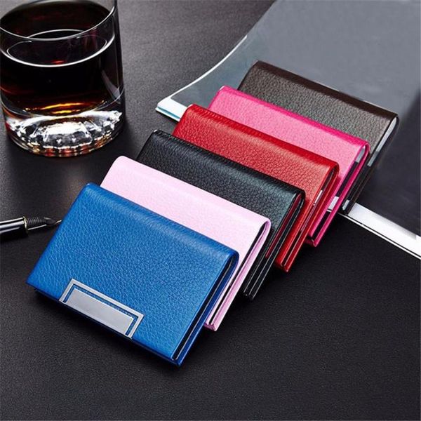 card holders business men's case id wallet stainless steel sticky leatherette dropship t618, Brown;gray
card holders business men's case id wallet stainless steel sticky leatherette dropship t618, Brown;gray