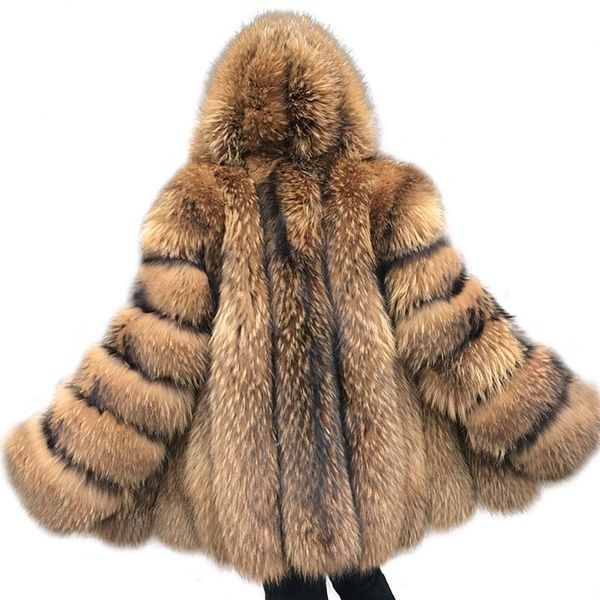 women's fur & faux raccoon coat women winter jacket genuine dog hooded natural real female, Black
women's fur & faux raccoon coat women winter jacket genuine dog hooded natural real female, Black