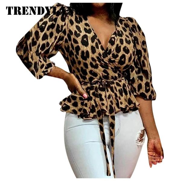 women's blouses & shirts trendyland womens leopard print long sleeve deep v neck loose casual summer blouse wear drop, White
women's blouses & shirts trendyland womens leopard print long sleeve deep v neck loose casual summer blouse wear drop, White