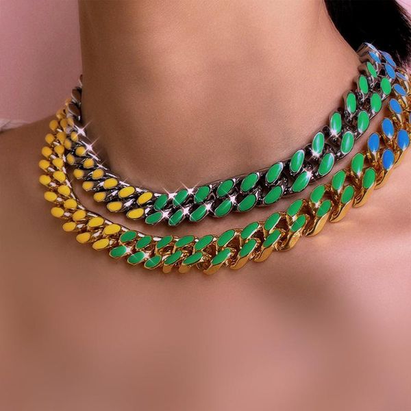 chains punk hip hop rainbow enamel cuban chunky collar necklace for women gold silver color metal choker fashion jewelry gift
chains punk hip hop rainbow enamel cuban chunky collar necklace for women gold silver color metal choker fashion jewelry gift