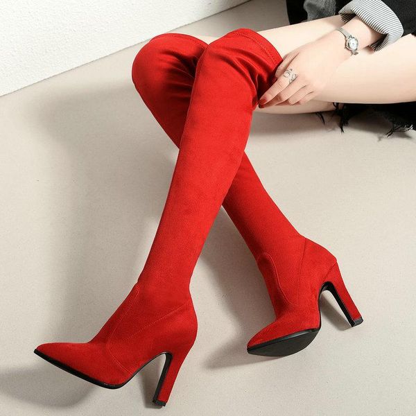 boots black gray wine red block heel thigh women pointed toe stretch boors ladies high over the knee winter
boots black gray wine red block heel thigh women pointed toe stretch boors ladies high over the knee winter