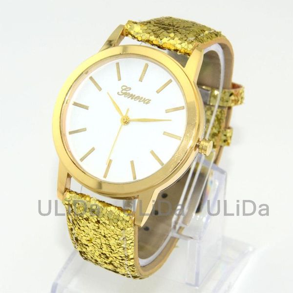wristwatches geneva sequins wristbands golden classical dial casual women ladies quartz dress watches, Slivery;brown
wristwatches geneva sequins wristbands golden classical dial casual women ladies quartz dress watches, Slivery;brown