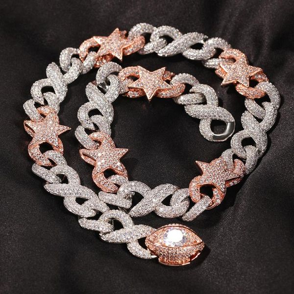 chains 2021 hip hop splicing five-pointed star necklace evil eye clasp men for women zircon cuban link choker chain rapper jewelry, Silver
chains 2021 hip hop splicing five-pointed star necklace evil eye clasp men for women zircon cuban link choker chain rapper jewelry, Silver