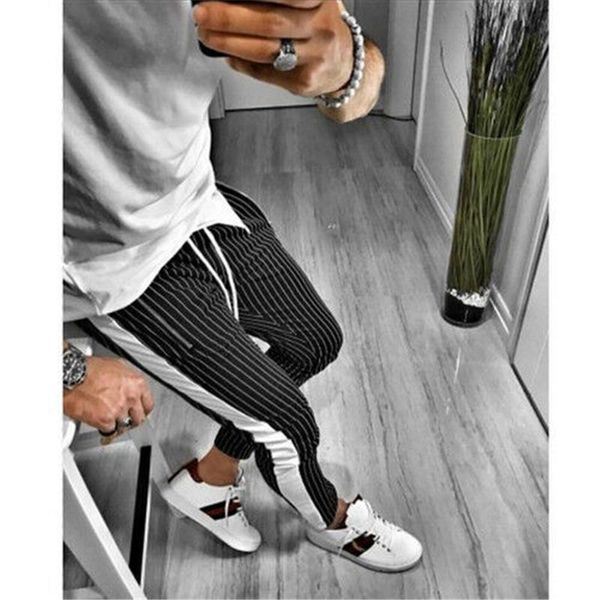 men's pants 2021 fashion trend men m summer casual striped gym slim trouser tracksuit bottoms skinny joggers sweat track 2 types, Black
men's pants 2021 fashion trend men m summer casual striped gym slim trouser tracksuit bottoms skinny joggers sweat track 2 types, Black