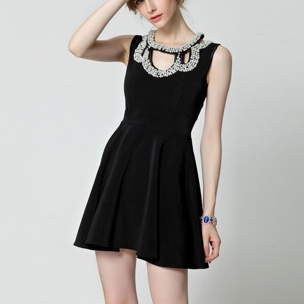 casual dresses women luxury fashion brand black dress beaded patchwork sleeveless female slim brocade lady party 2021, Black;gray
casual dresses women luxury fashion brand black dress beaded patchwork sleeveless female slim brocade lady party 2021, Black;gray
